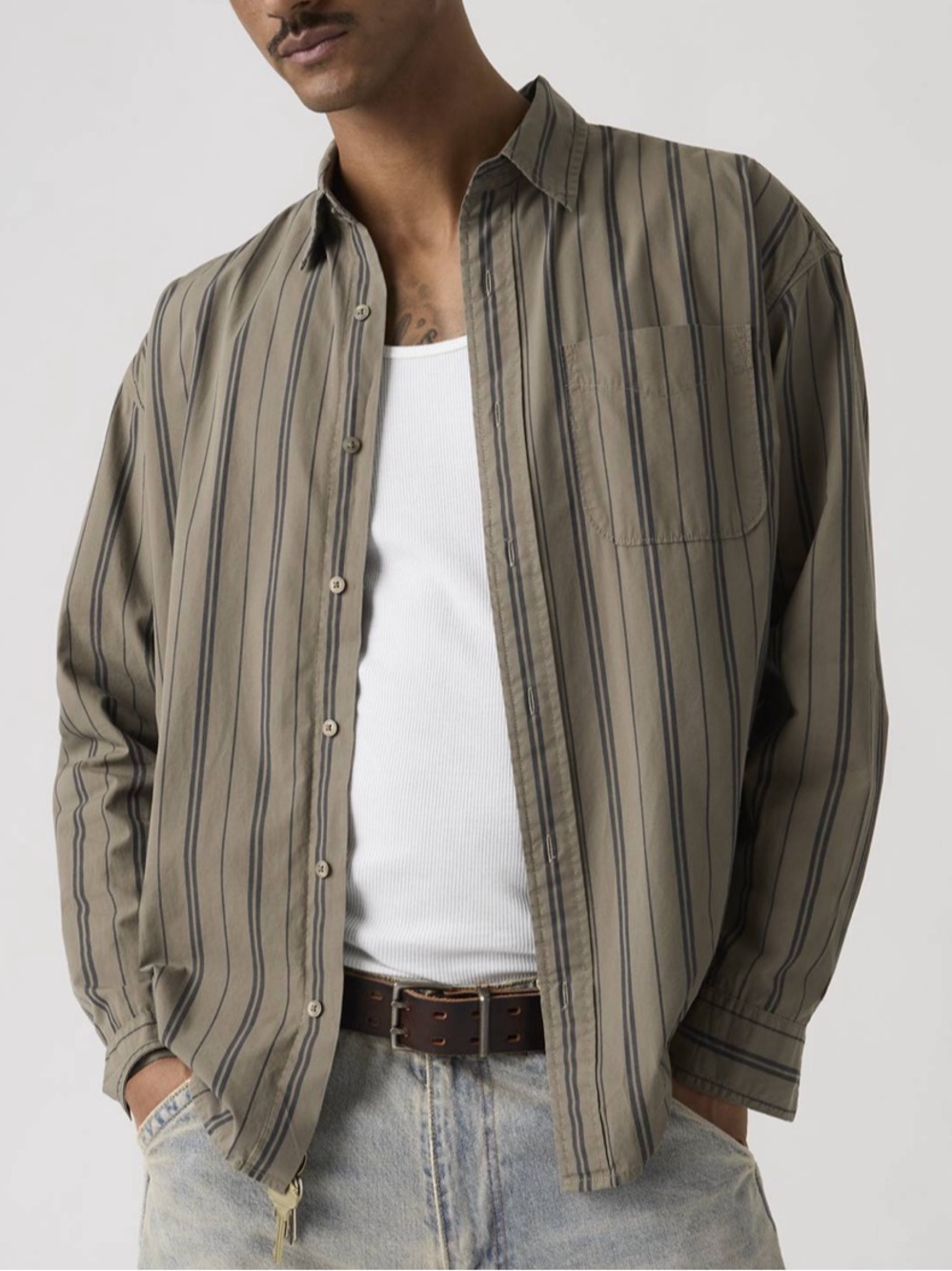 Levi’s loose striped button down shirt